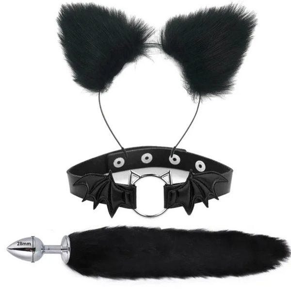 Fox Tail Anal Plug Metal Butt Cat Ears Headbands Couples Accessories Pet Play
