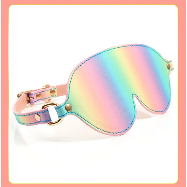 Rainbow Eye Mask Sex  Adult Game Couples Leather Harness Cosplay  Fetish Masks