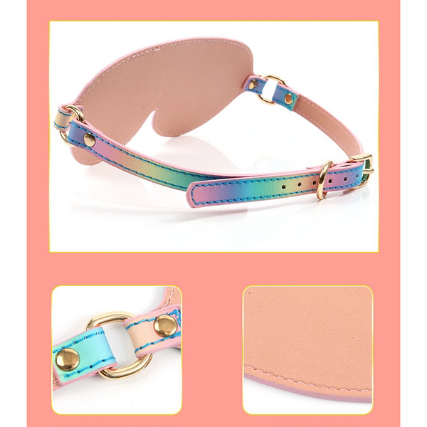 Rainbow Eye Mask Sex  Adult Game Couples Leather Harness Cosplay  Fetish Masks