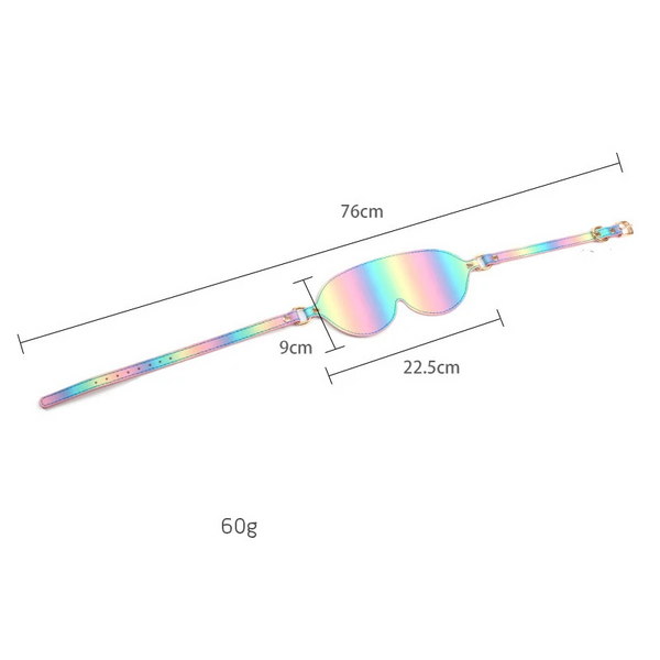 Rainbow Eye Mask Sex  Adult Game Couples Leather Harness Cosplay  Fetish Masks
