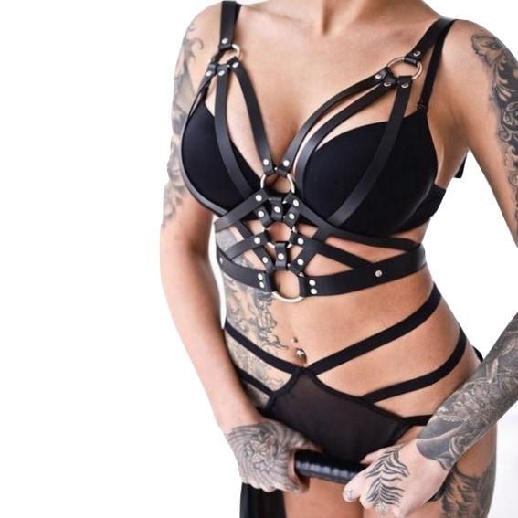 Triple Ring Harness Women Body Fetish Clothing  Clothing