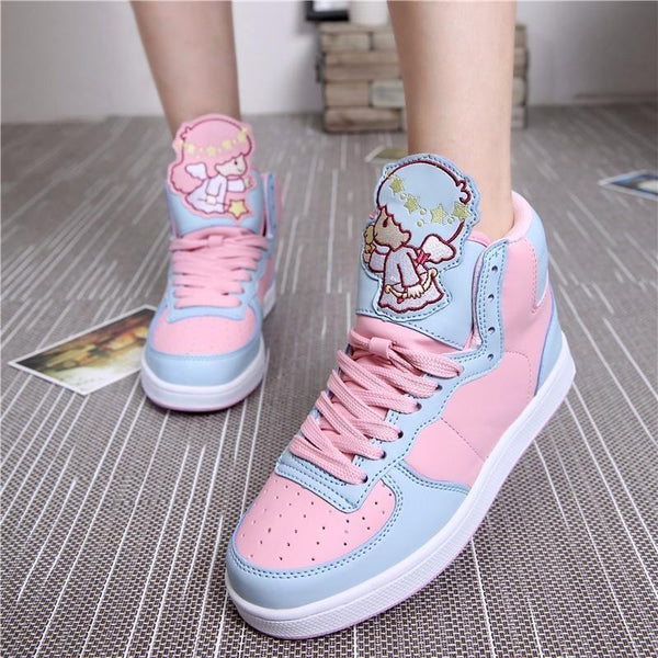 Anime Harajuku Cute Lolita Womens Little Twin Star Hi Tops Shoes Comfort Shoes