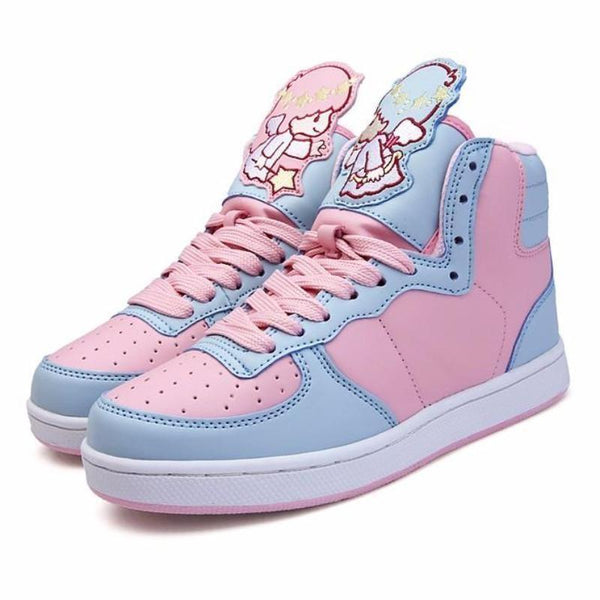 Anime Harajuku Cute Lolita Womens Little Twin Star Hi Tops Shoes Comfort Shoes