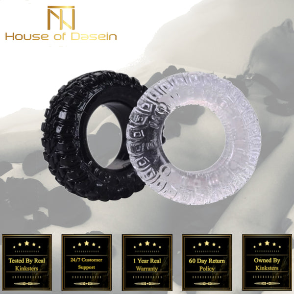 Two Pack Silicone Black Clear Delay Orgasm Men Sex Toys Set  Rings