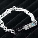 Veile Studios Rings Uloveido His Queen And Her King Black Titanium Necklace Bracelet Couple Jewellery Set Unisex Cubic Zircon St118 Bracelets