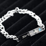 Veile Studios Rings Uloveido His Queen And Her King Black Titanium Necklace Bracelet Couple Jewellery Set Unisex Cubic Zircon St118 Bracelets