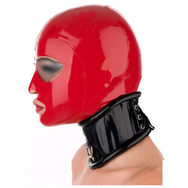 Unisex Black 1 Millimeter Neck Corset Thicker Collar Roll Edge With Back Lace Love Latex