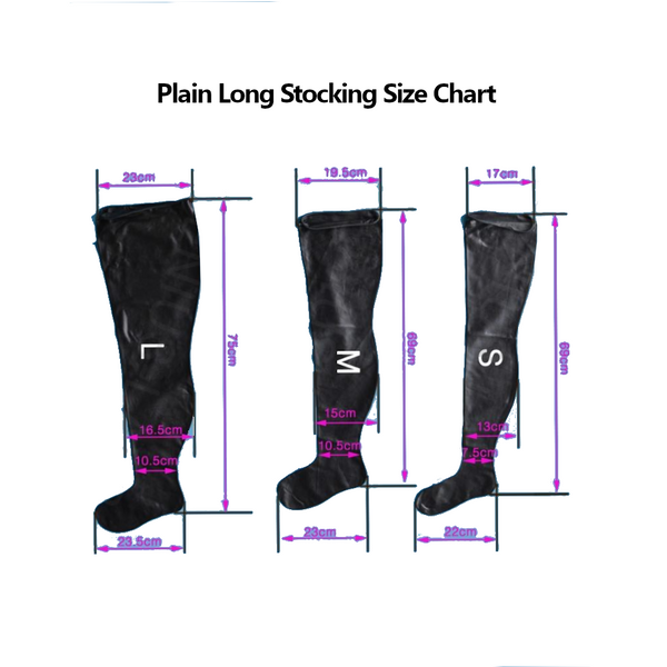 Unisex Black Rubber Latex Thigh High Long Socks  Fetish Stockings