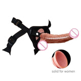 Unisex Strapon Vibrator Hollow Or Solid Dildo On Harness Belt Penis Sleeve