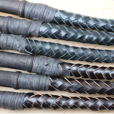 Handmade Braided Leather Whip Spanking Impact Play   Floggers