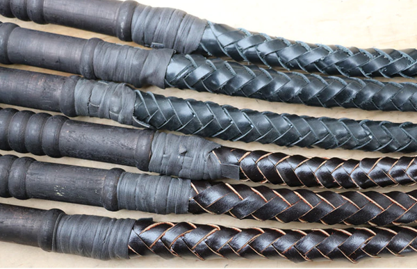 Handmade Braided Leather Whip Spanking Impact Play   Floggers
