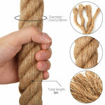 Veile Studios 5M Sisal 40Mm Rope Natural Twine Cord Thick Jute Hemp Manila Crafting Home Decor Jewellery Cord & Wire
