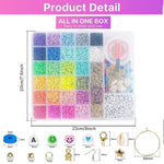 Veile Studios 28 Colors 6380Pcs 6Mm Flat Round Heishi Polymer Clay Jewelry Making Kit Bead Smiley Face Beads Set Craft Beads