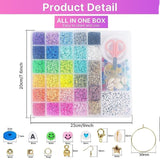 Veile Studios 28 Colors 6380Pcs 6Mm Flat Round Heishi Polymer Clay Jewelry Making Kit Bead Smiley Face Beads Set Craft Beads