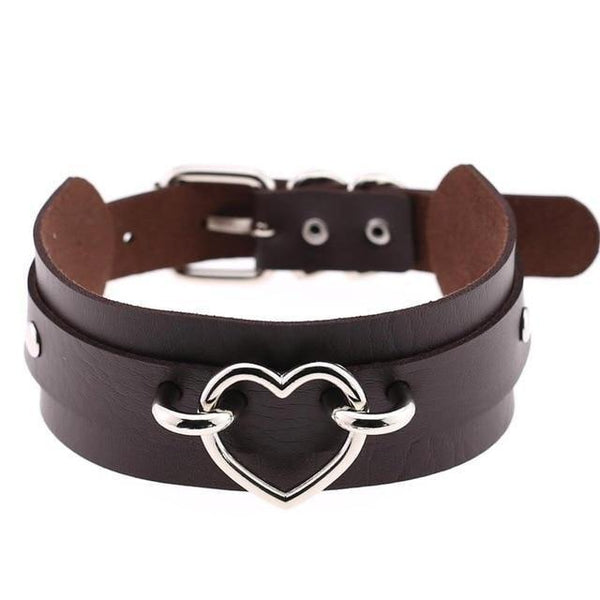 Vegan Leather Heart Collar Necklaces & Pendants