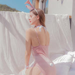 Velvet Pink Bunny Costume Kawaii Cosplay Roleplay