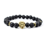 Bracelets Veile Studios Bangles Volcanic Stone Lion Head Charm Natural Semi Precious Beads