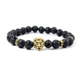 Bracelets Veile Studios Bangles Volcanic Stone Lion Head Charm Natural Semi Precious Beads