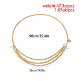 Veile Studios Multilayer Alloy Waist Chain Body For Women Belt Pendant Belly Body Chains