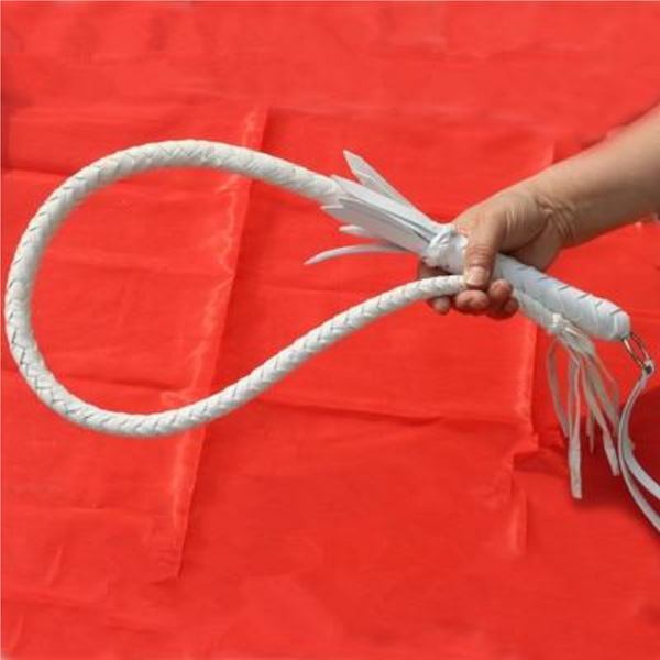 White 3 Size Leather Whip  Spanking Impact Play Toy Whips