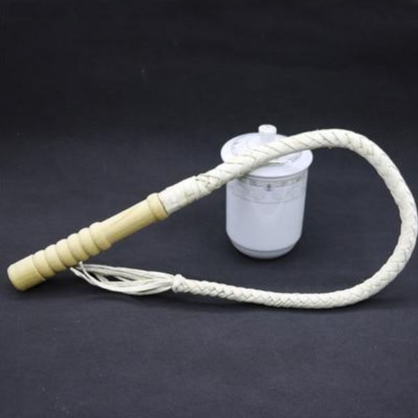 White 3 Size Leather Whip  Spanking Impact Play Toy Whips