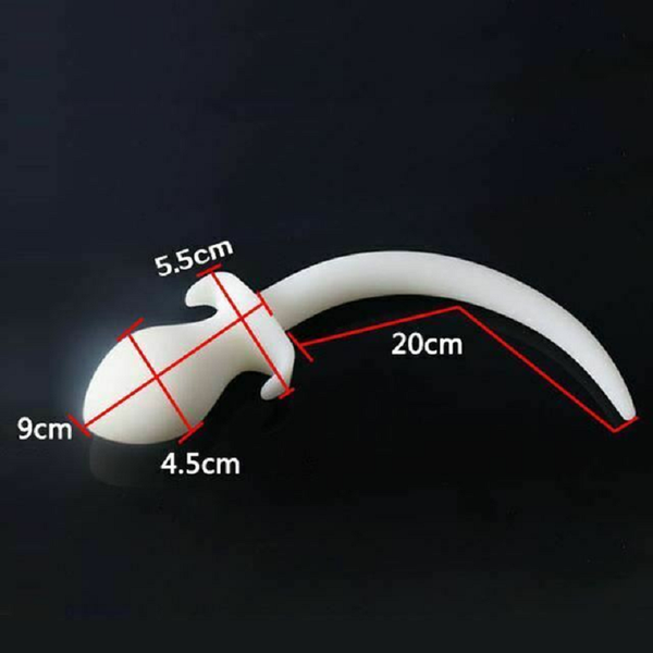 White Silicone Puppy Luminous Anal Dog Tail Butt Plug Butt Plug Tails