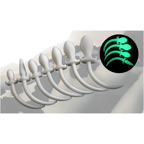 White Silicone Puppy Luminous Anal Dog Tail Butt Plug Butt Plug Tails