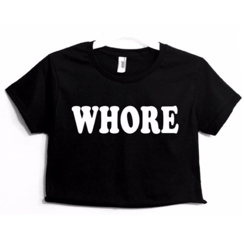 Whore Crop Top Women Crop Tees