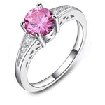 Rings Veile Studios Pink Womens Ladies Ring Zirconia Wedding Engagement Jewelry Party Accessories