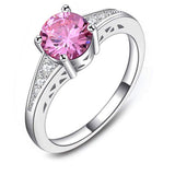 Rings Veile Studios Pink Womens Ladies Ring Zirconia Wedding Engagement Jewelry Party Accessories
