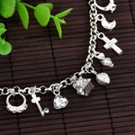 Veile Studios Women's Creative Fashion Thirteen Hanging Pieces Personalized Bracelet Silver Charms & Charm Bracelets
