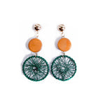 Veile Studios Women's Simple Fashion Dreamcatcher Wood Red Earrings