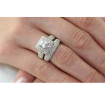 Veile Studios Women Wedding Engagement Bridal Set Rings Princess Cut Cubic Zirconia Engagement/Wedding Ring Sets