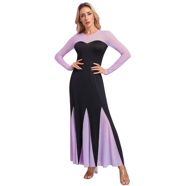 Womens Mermaid Ursula Cosplay Costume Long Sleeve A Line Maxi Dress Anime Costumes Women