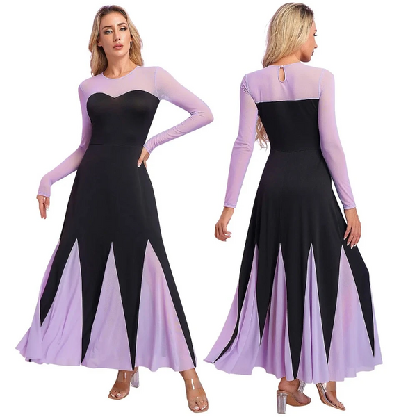 Womens Mermaid Ursula Cosplay Costume Long Sleeve A Line Maxi Dress Anime Costumes Women