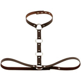 Y Choker Faux Leather Chest Harness Women Body Fetish Clothing