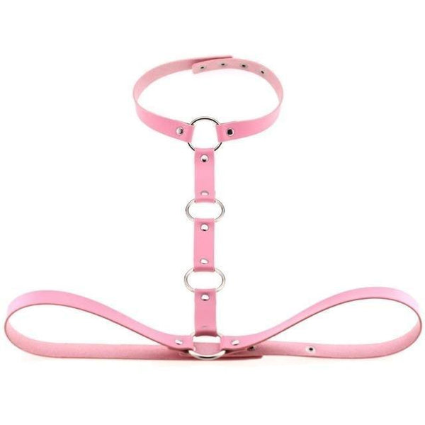 Y Choker Faux Leather Chest Harness Women Body Fetish Clothing  Clothing
