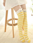 Yellow Cat Thigh Highs Socks