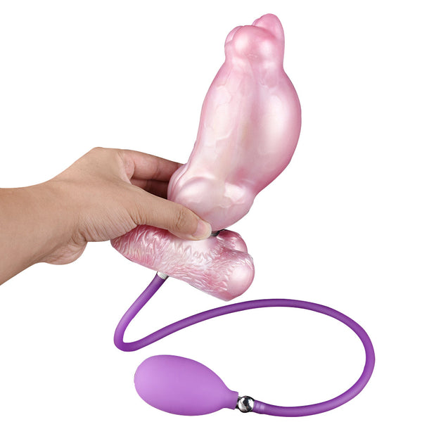 Inflatable Shiba Pink Silicone Dildo Anal Toys 7.28 Inch 5.3 Cm 599 Gram Realistic Dildos