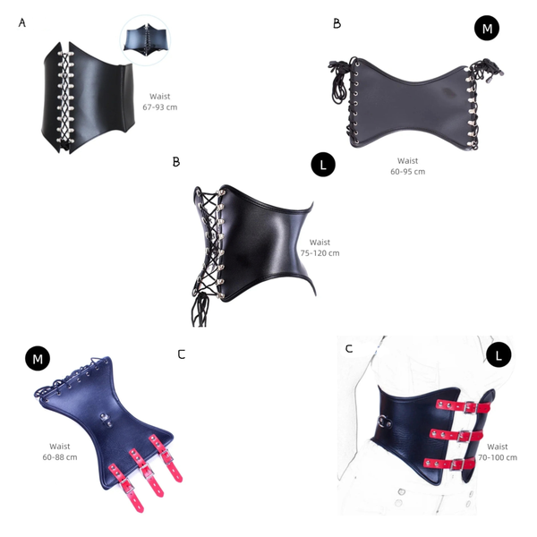 Leather Corset Sex Toys Fetish Slave Restraint Waist Costume For Women Corsets