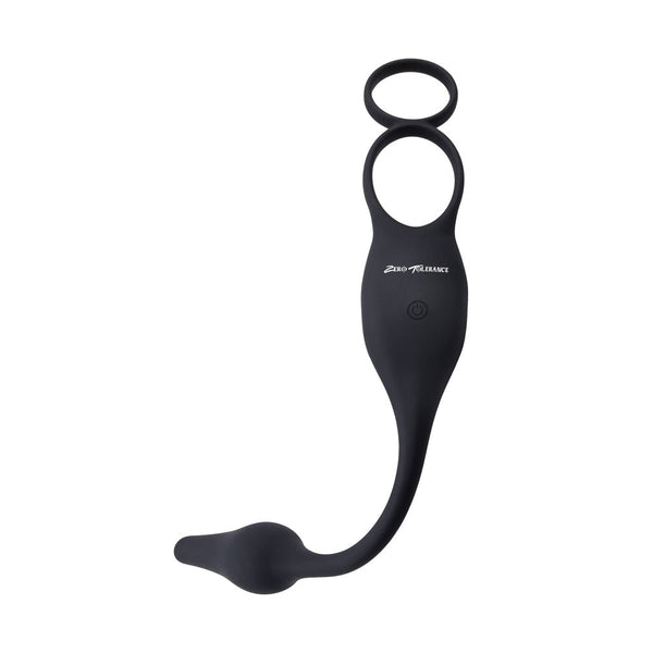 Zero Tolerance Plug & Tug Black Usb Rechargeable Vibrating  Ring With Anal  Rings