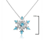 Veile Studios Zircon Blue White Christmas Snowflake Pendant Long Chain Necklace Necklaces & Pendants